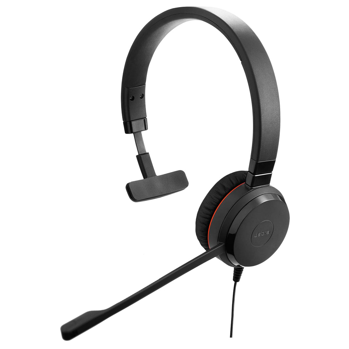 Wired Single-Ear Headset with Mic, Noise-Canceling Microphone, Black B52305
