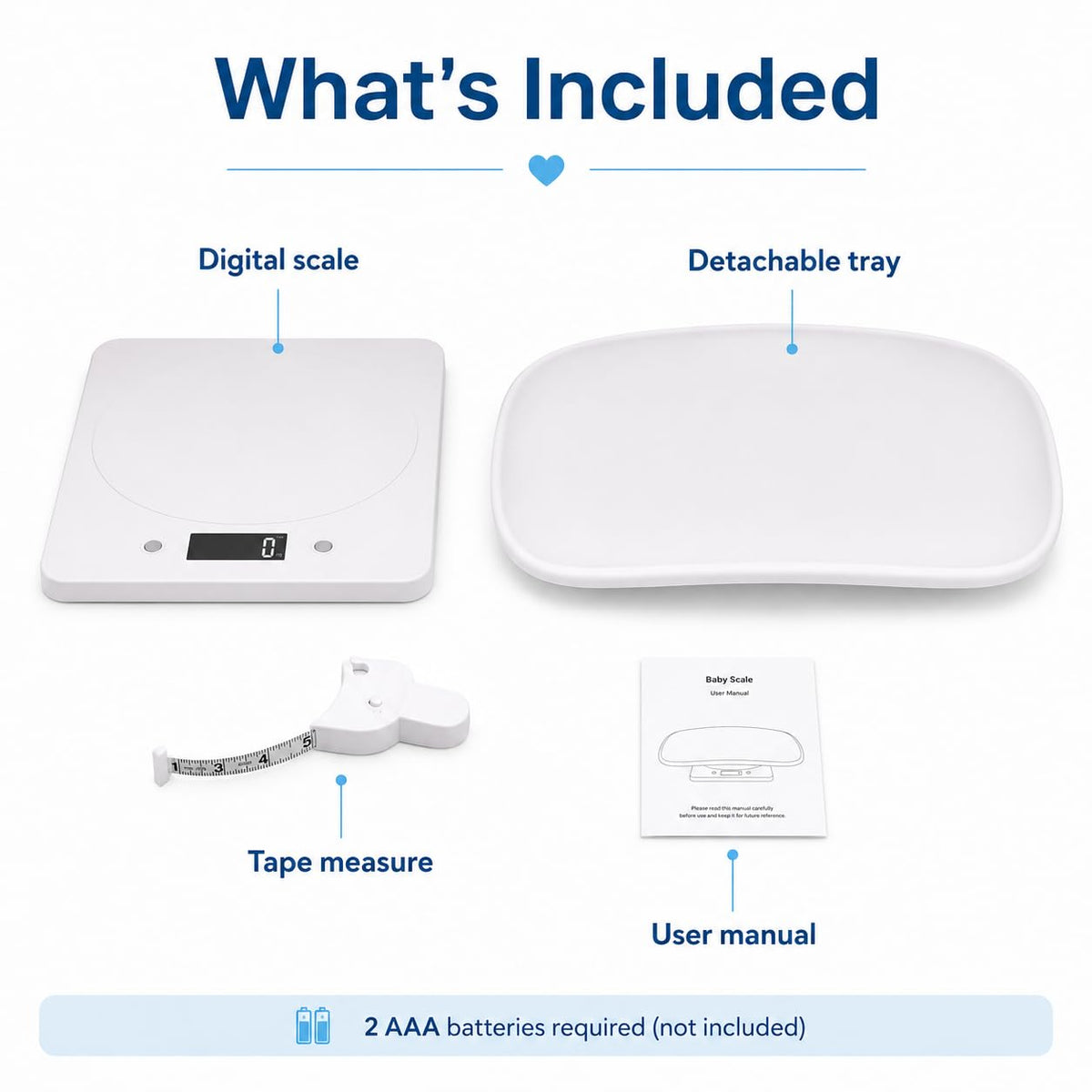 Digital Pet Scale with 1g Resolution and Tape Measure E42854