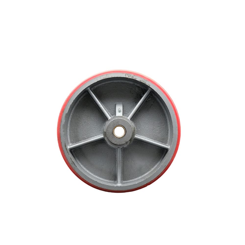 Red Poly on Cast Iron Wheel with Roller Bearing G285