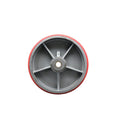 Red Poly on Cast Iron Wheel with Roller Bearing G285