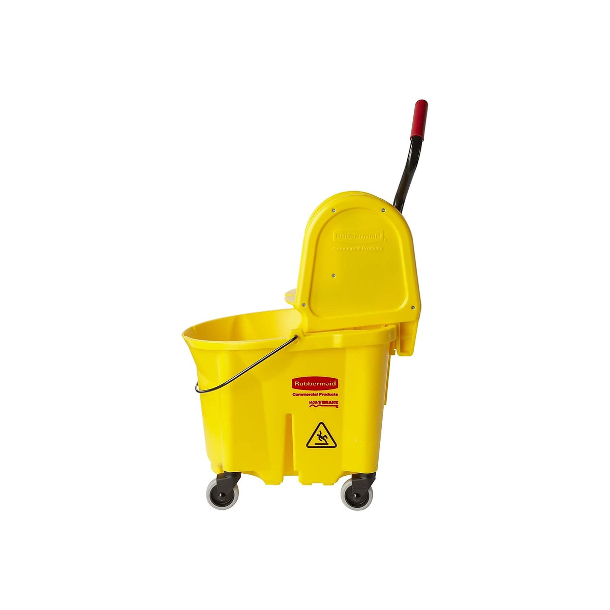 31 QT Tandem Mop Bucket and Wringer Combo on Wheels, Yellow R556