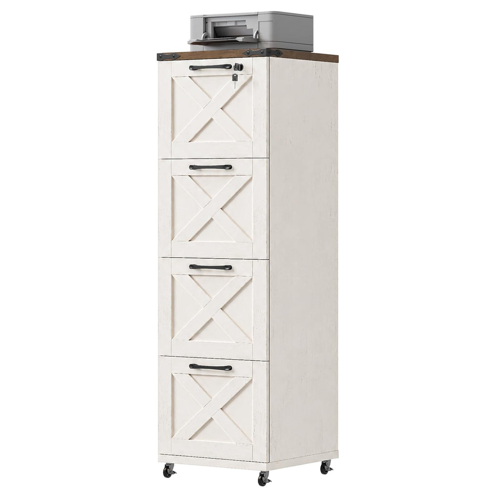 White 4 Drawer Filing Cabinet G373408
