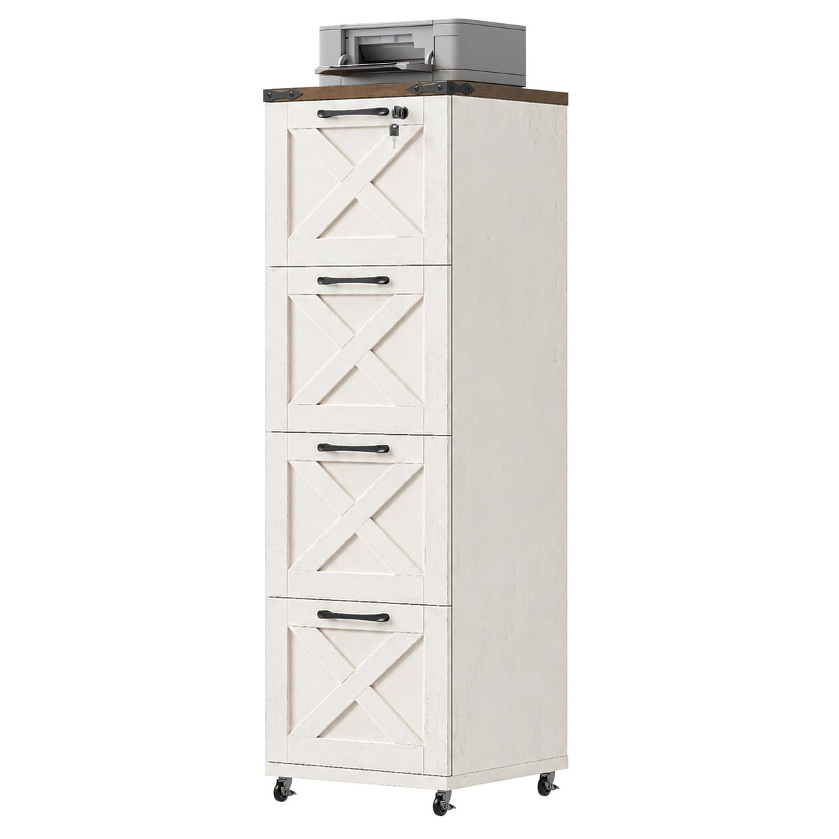White 4 Drawer Filing Cabinet G373408