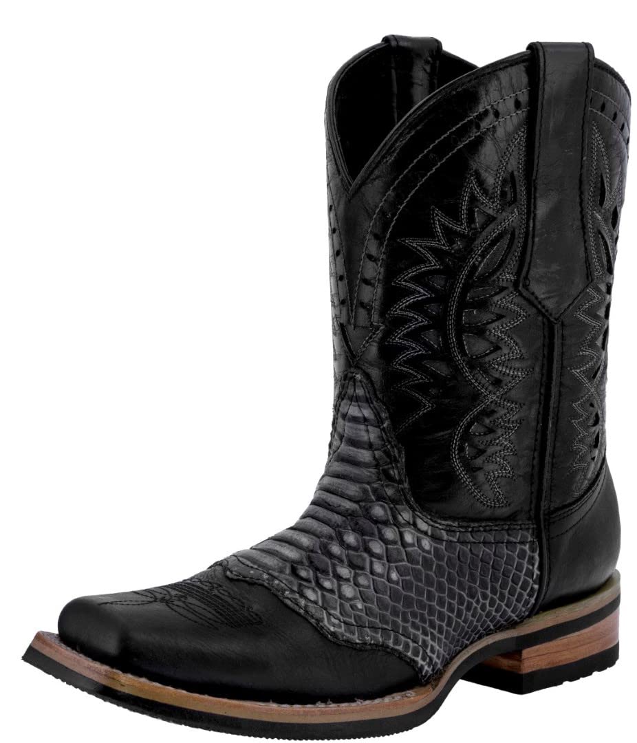 Black Leather Cowboy Boots W578866