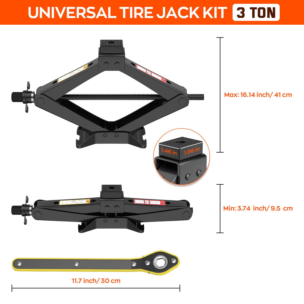 3 Ton Portable Scissor Jack D17351