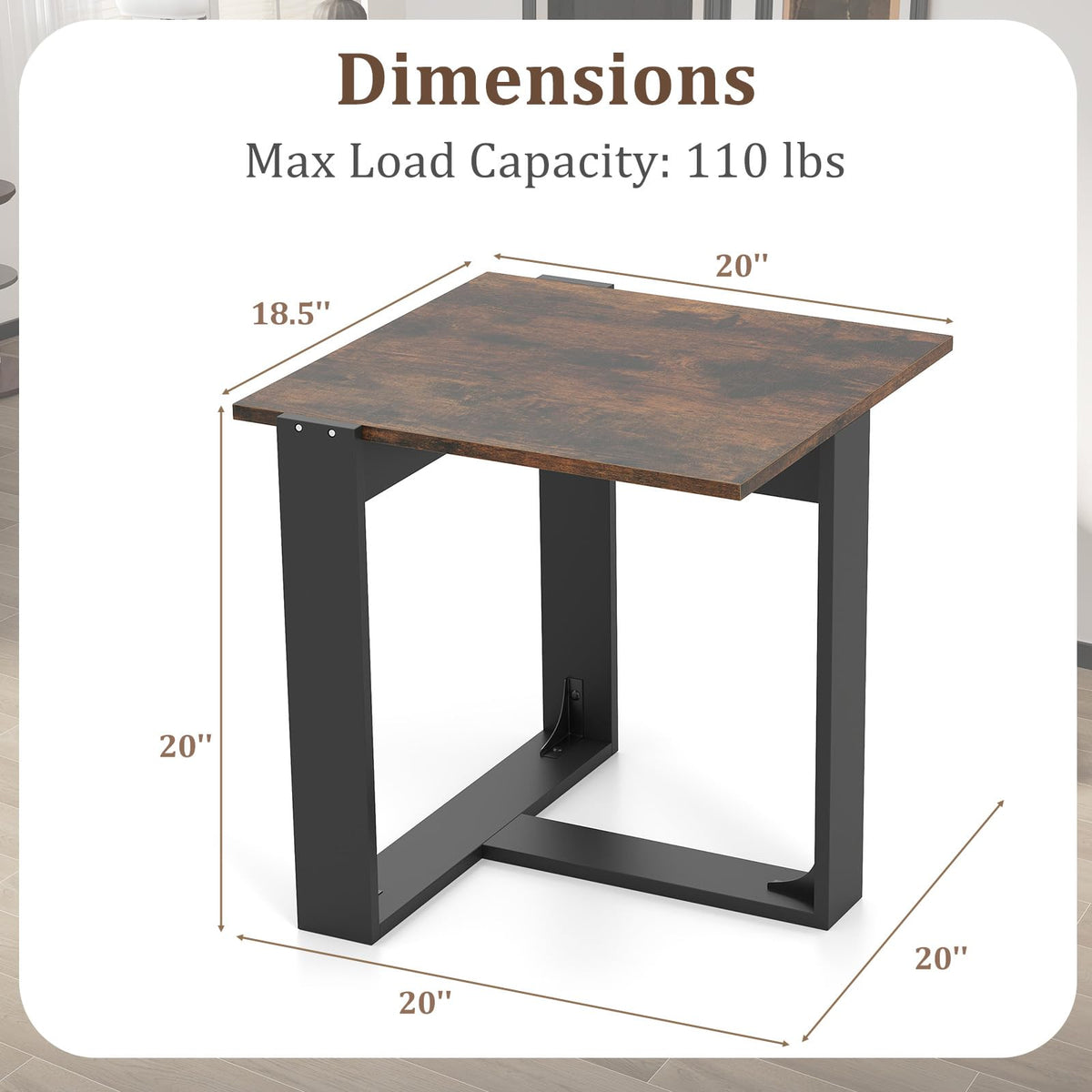 Set of 2 Square Wood Side Tables Y208470