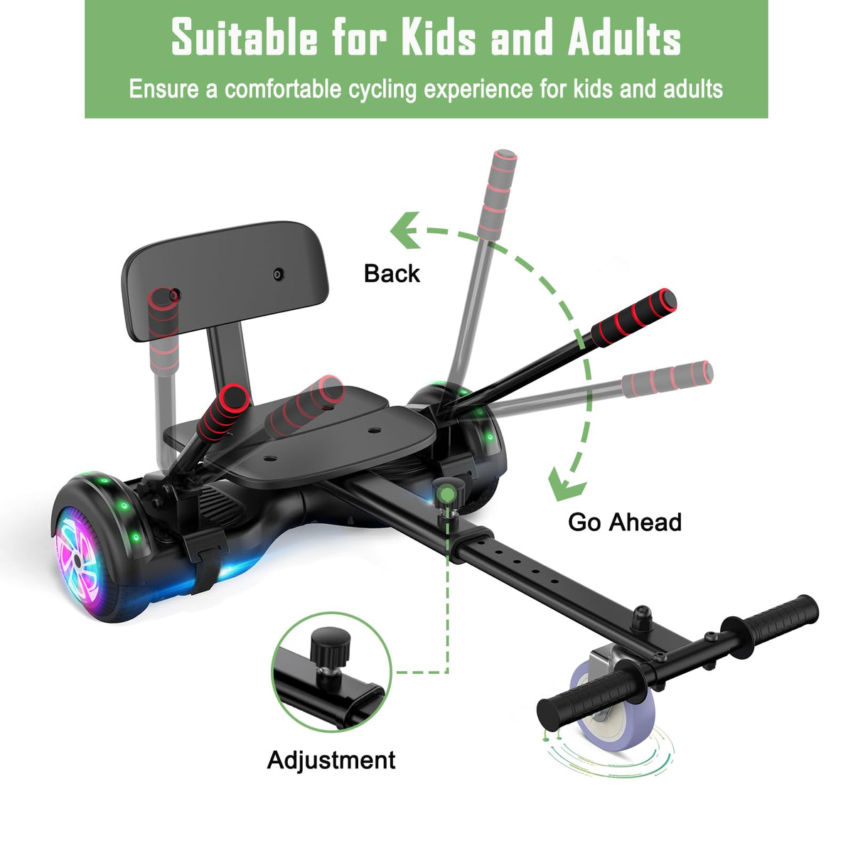 CBD Scooter with LED Lights, 6.5" Wheels, Dual 300W Motor X972