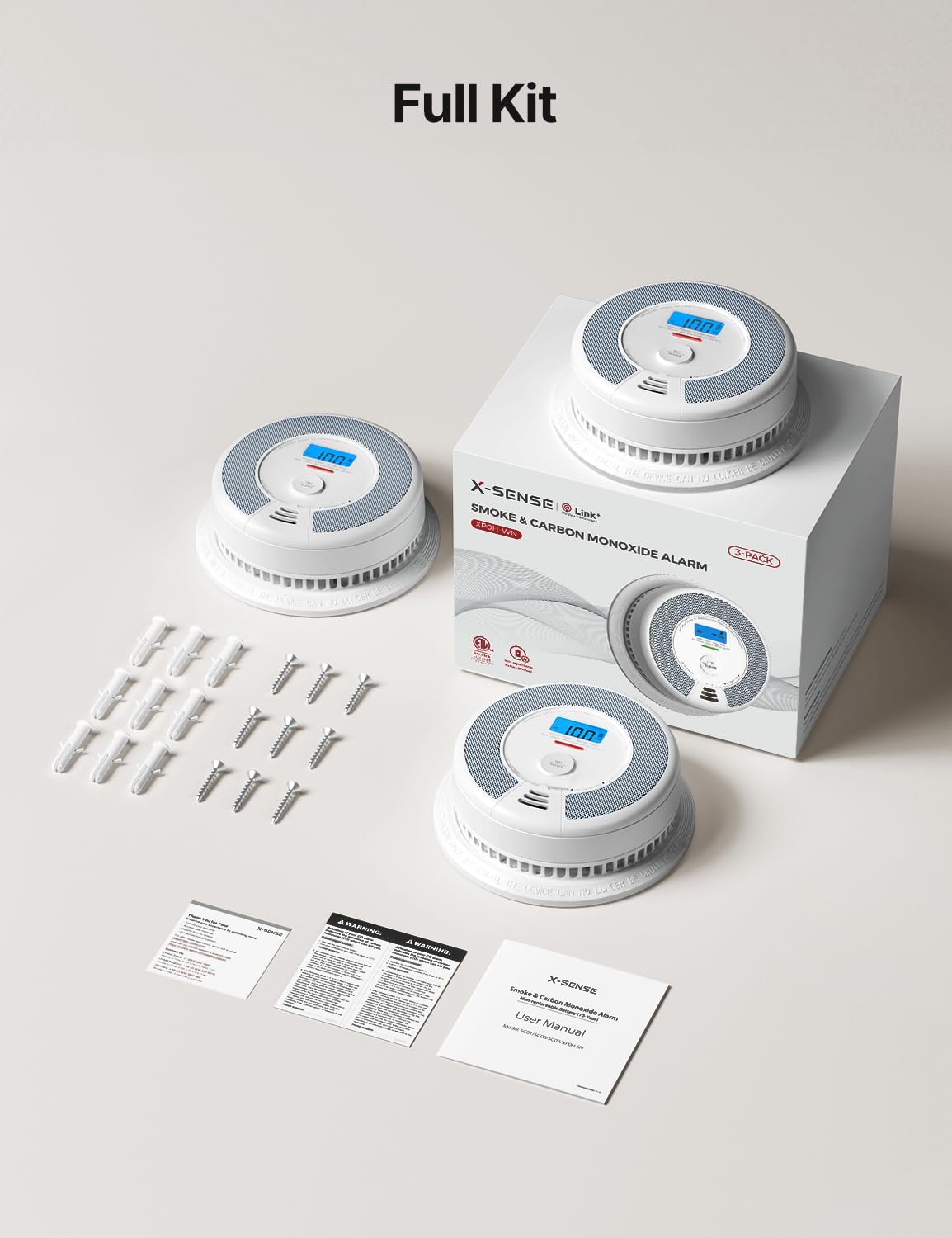 Wireless Combination Smoke and CO Detector 3-Pack C993376