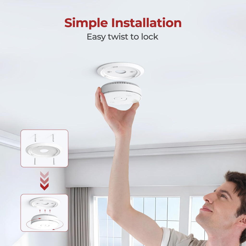 Smoke Detectors 10 Year Sealed Battery Operated 3 Pack F647