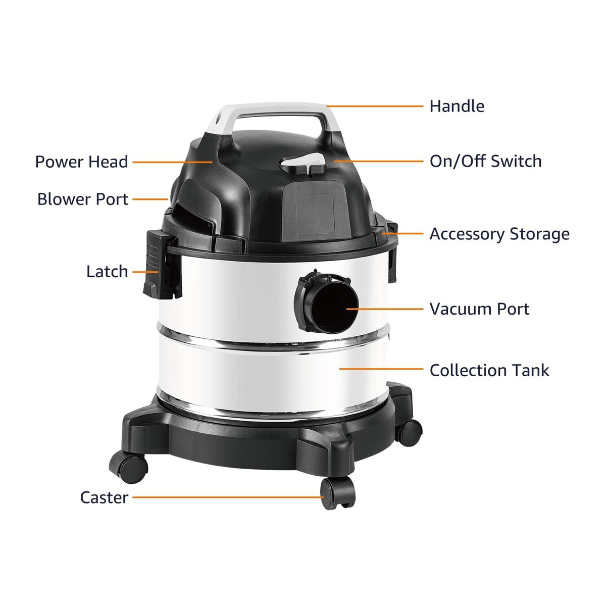 Wet Dry Shop Vacuum Cleaner 4 Gallon Stainless Steel B78895