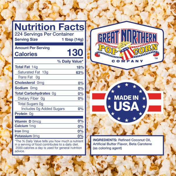 Butter Flavored Coconut Oil 110oz Popcorn Oil N60748
