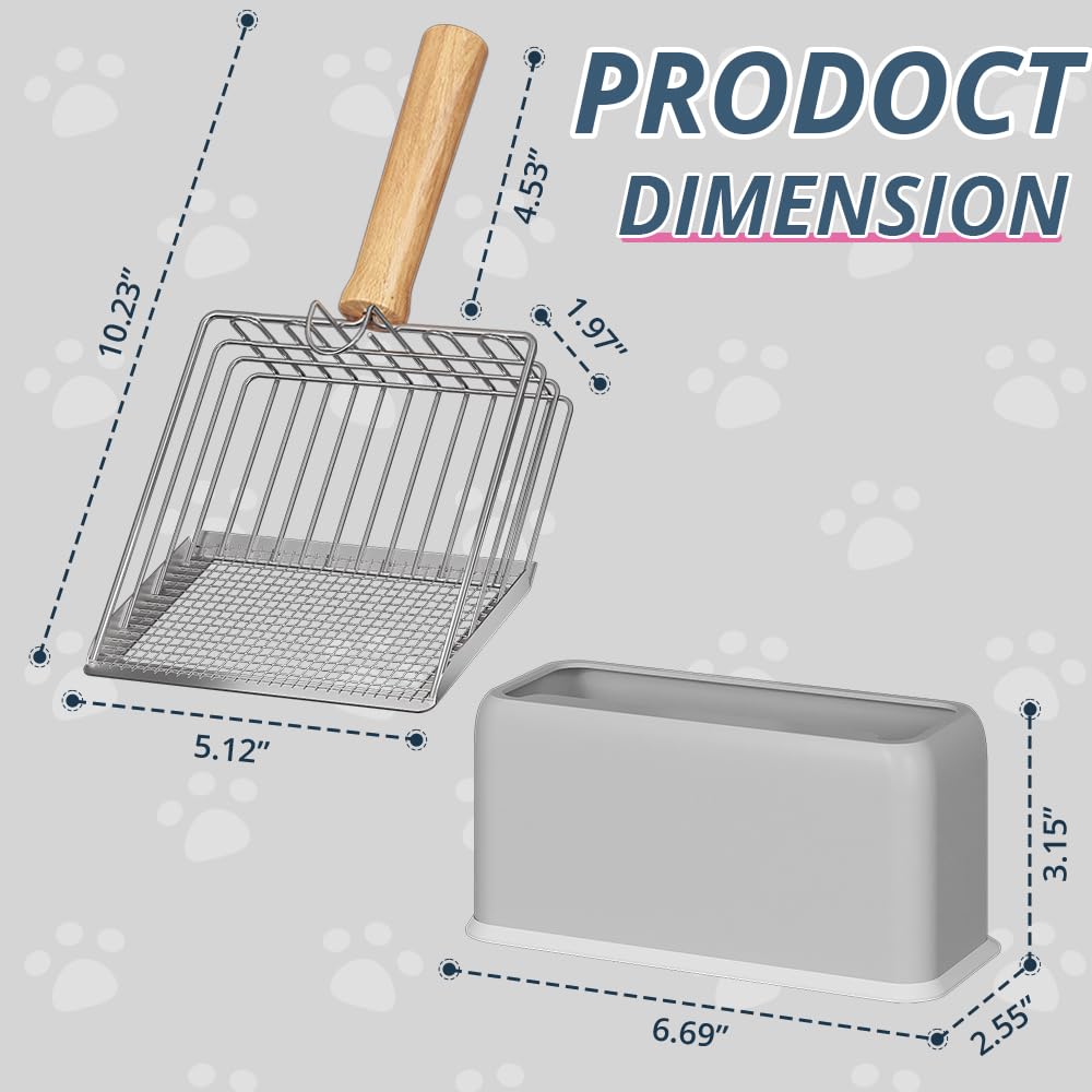 Metal Litter Scoop with Beech Wood Grip Q630713