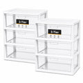 3-Drawer Plastic Storage Tower with Clear Removable Bins I235