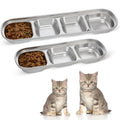 2pcs Stainless Steel Compartment Pet Food Bowls A2600