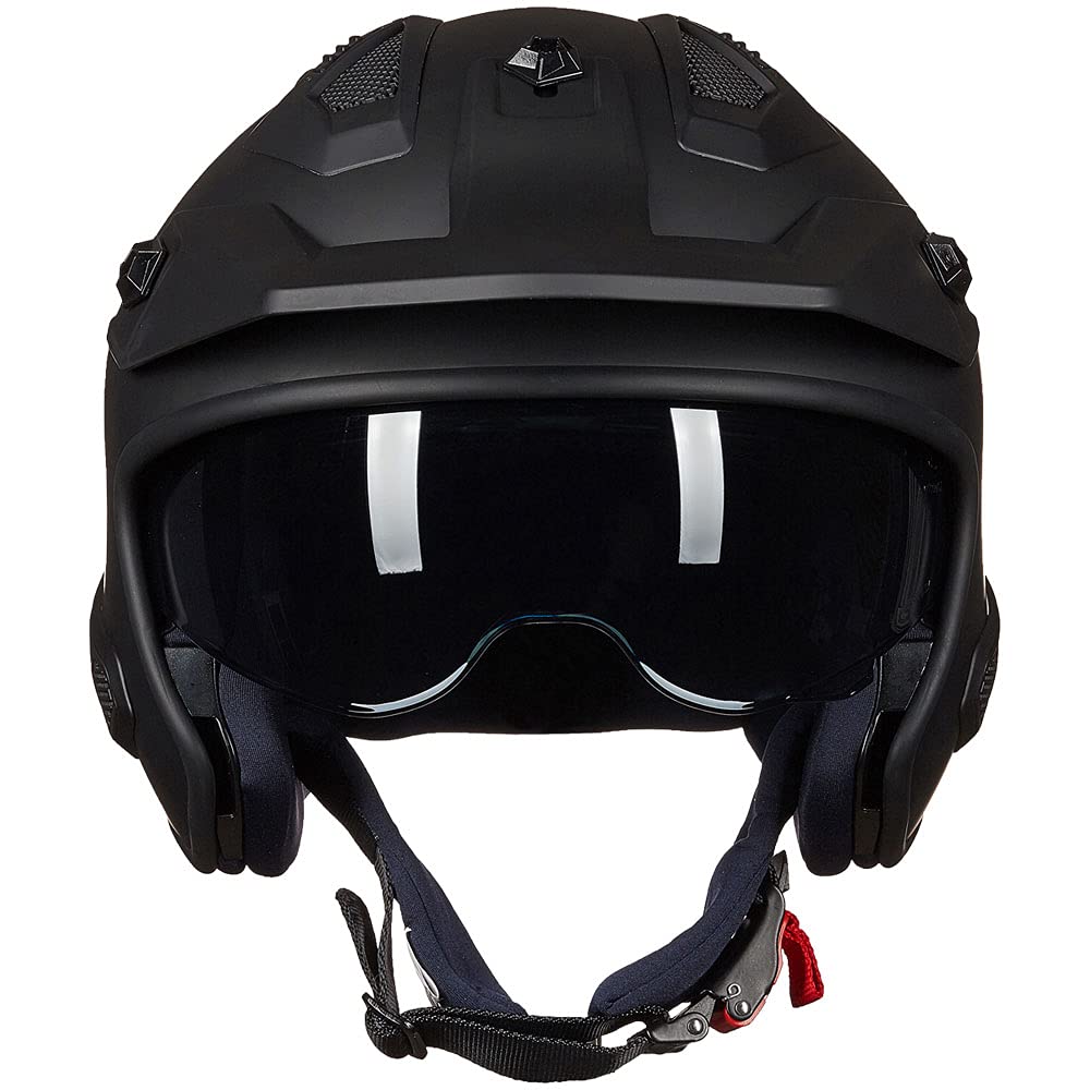 Open Face 3/4 Half Motorcycle Helmet DOT Matte Black M D18798