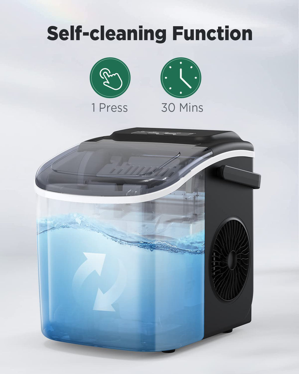 Countertop Ice Maker with Ice Scoop and Basket, Black R1737