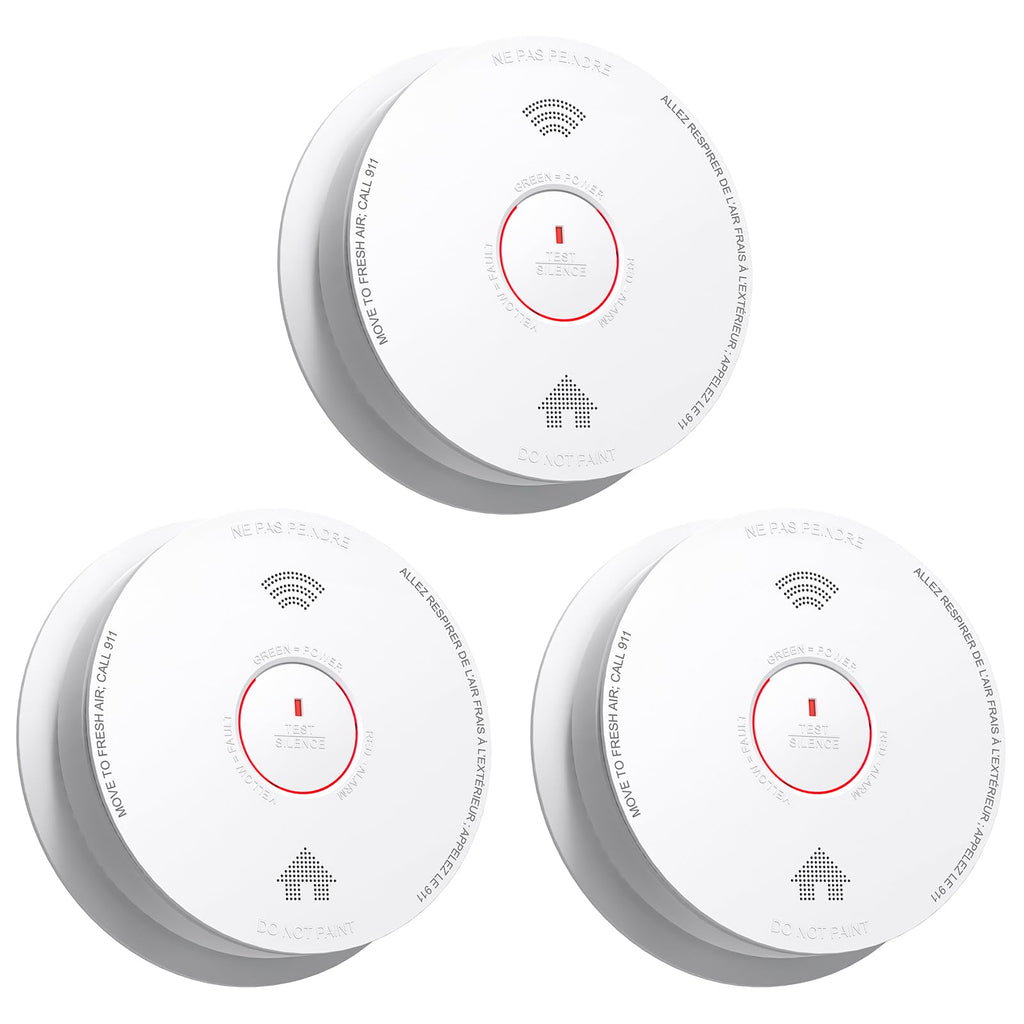 Smoke Detectors 10 Year Sealed Battery Operated 3 Pack F647