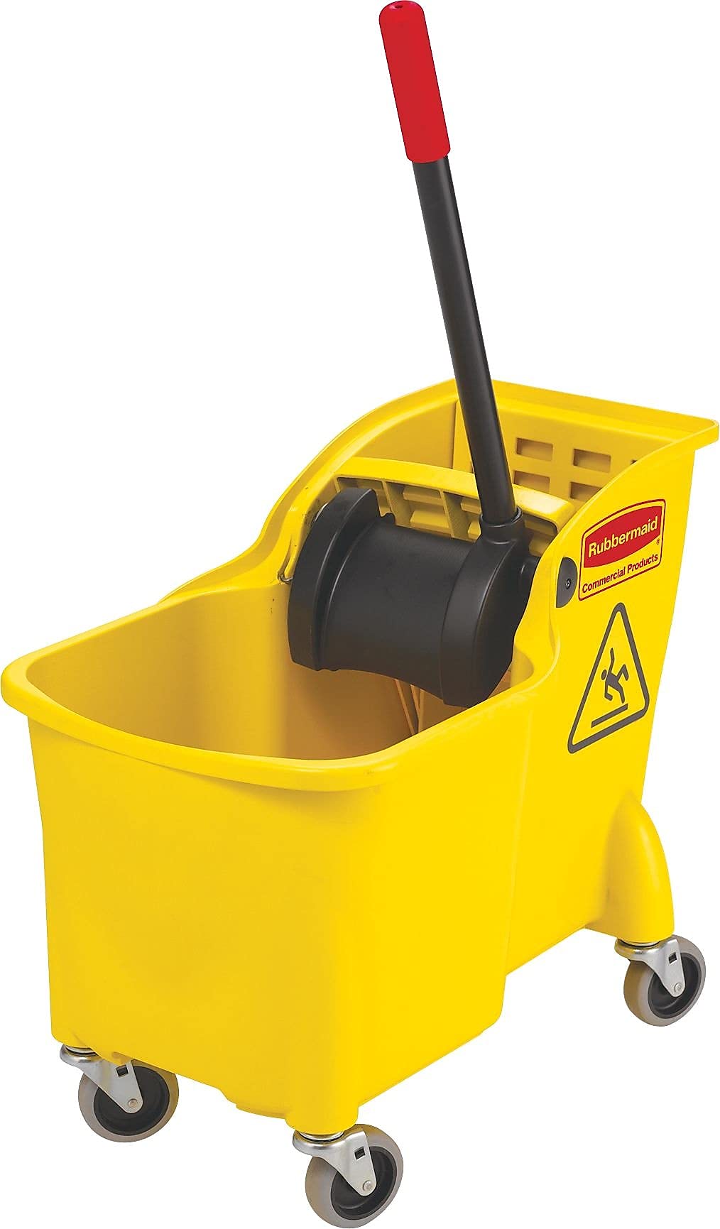 31 QT Tandem Mop Bucket and Wringer Combo on Wheels, Yellow R556