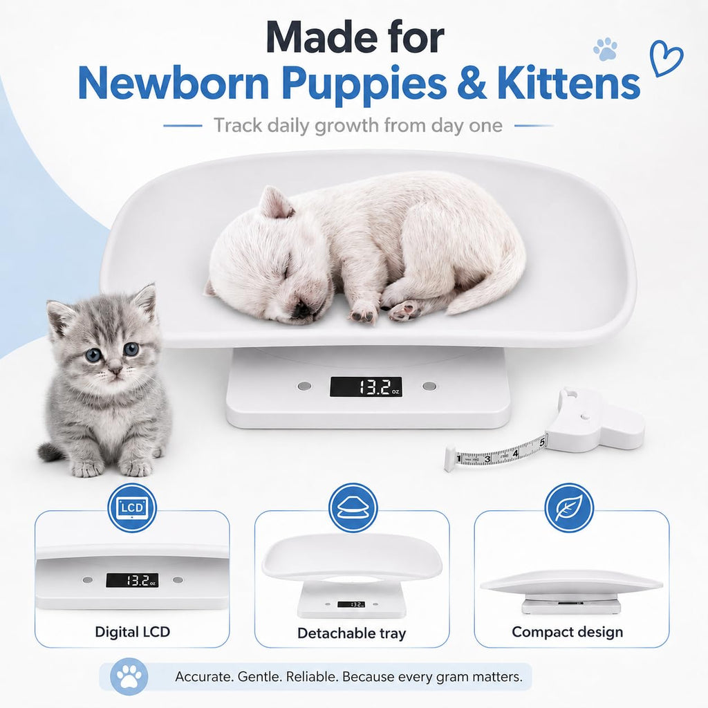 Digital Pet Scale with 1g Resolution and Tape Measure E42854