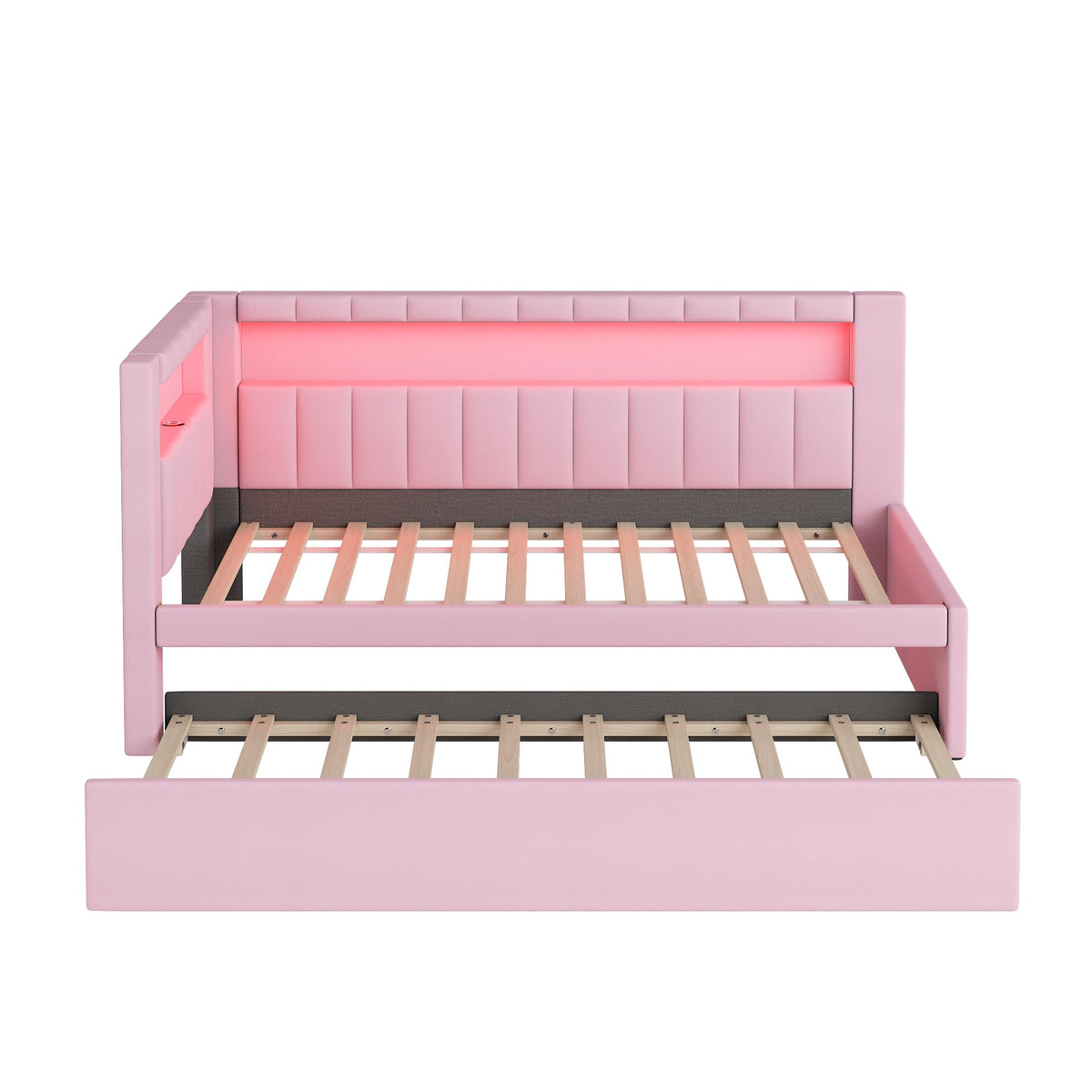 Pink Twin Size Daybed with Trundle D939