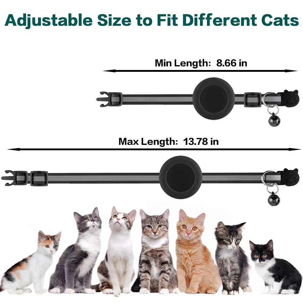 Breakaway Reflective Cat Collar with Air Tag Holder T1549