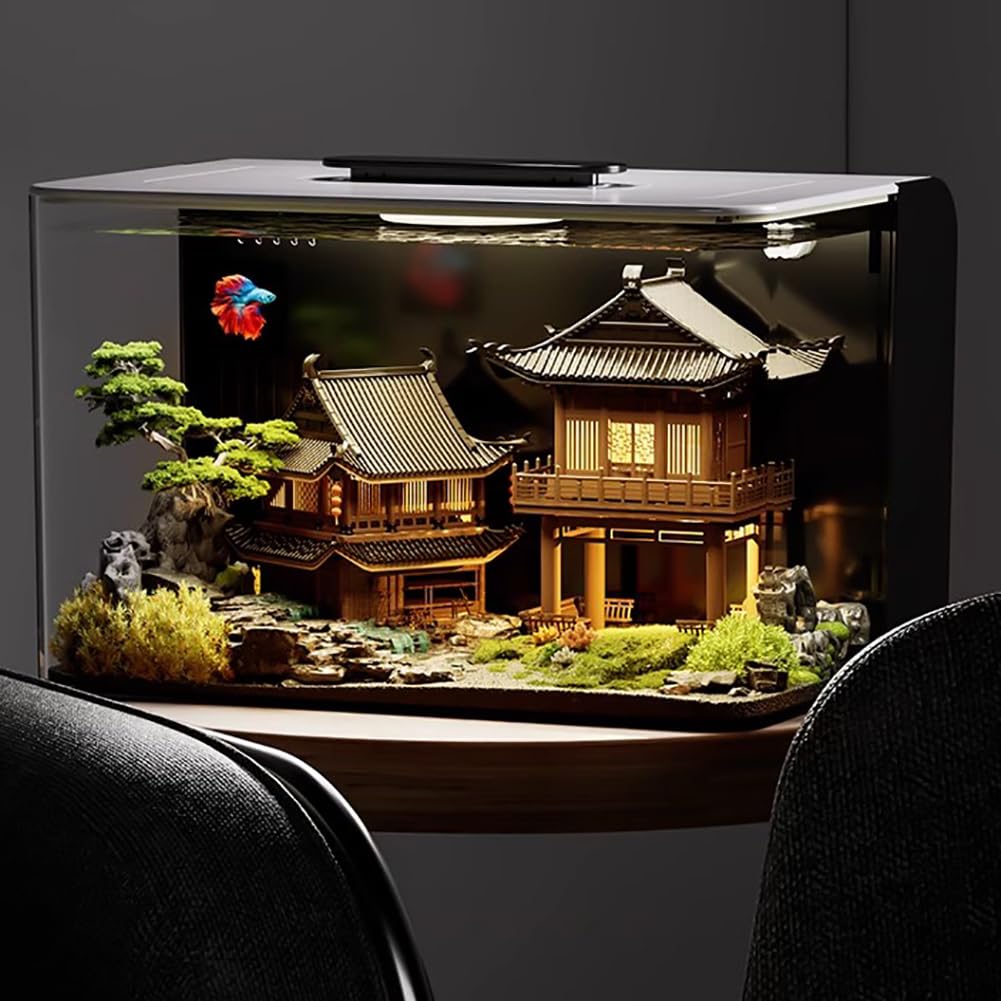 3 Gallon Transparent Self-Cleaning Acrylic Aquarium R91848