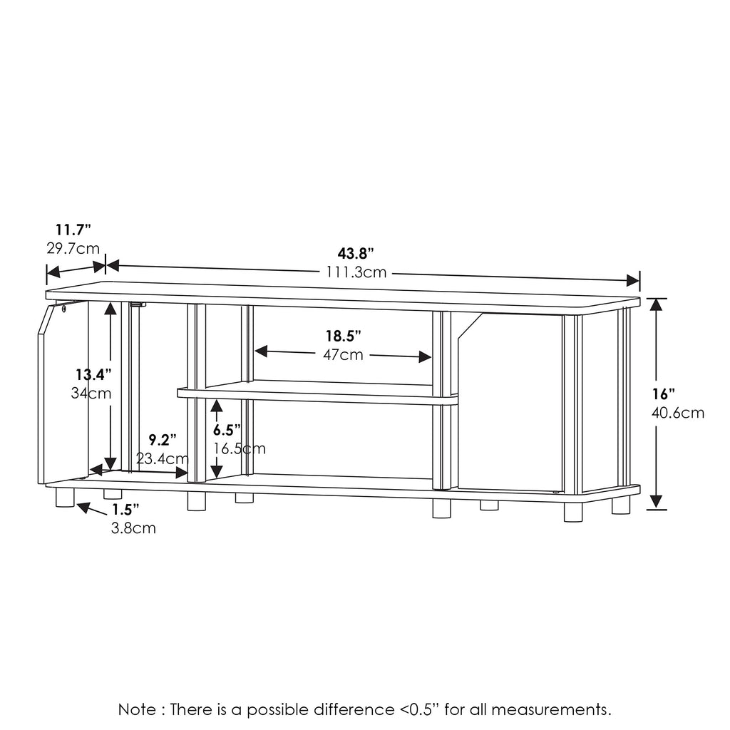 3-Tier TV Stand with Door Cabinets U63434