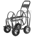 Hose Reel Cart with Wheels, 300-Feet Capacity, Grey O87468