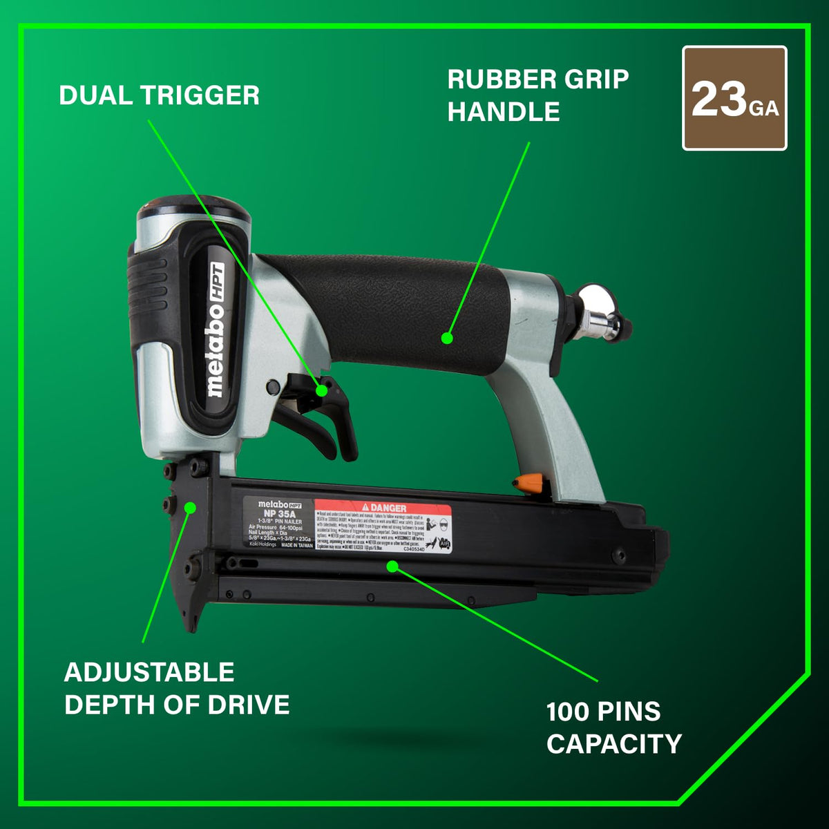 23 Gauge Pneumatic Pin Nailer W951