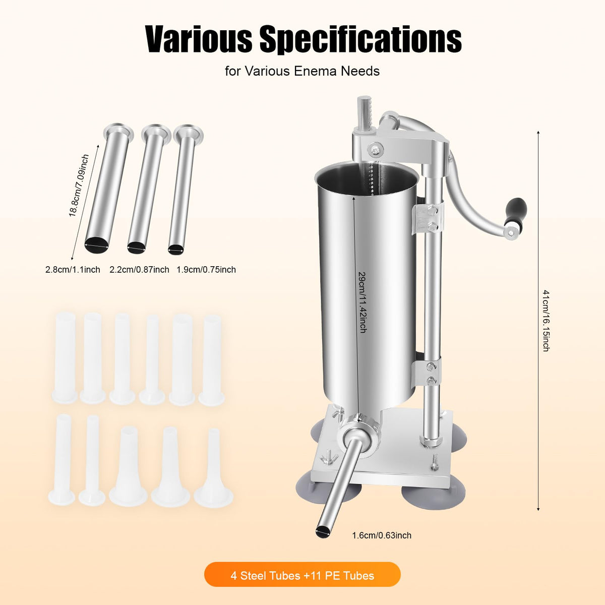 Manual Sausage Stuffer with 15 Stuffing Tubes A580