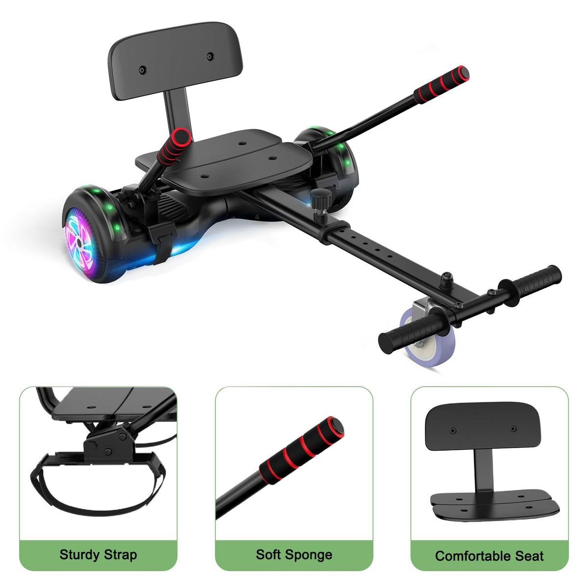 CBD Scooter with LED Lights, 6.5" Wheels, Dual 300W Motor X972