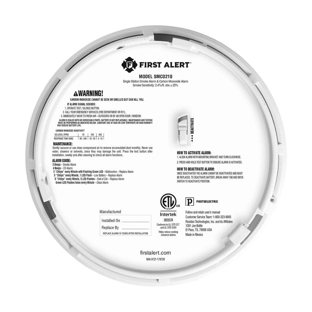 10-Year Battery Smoke and Carbon Monoxide Detector M819