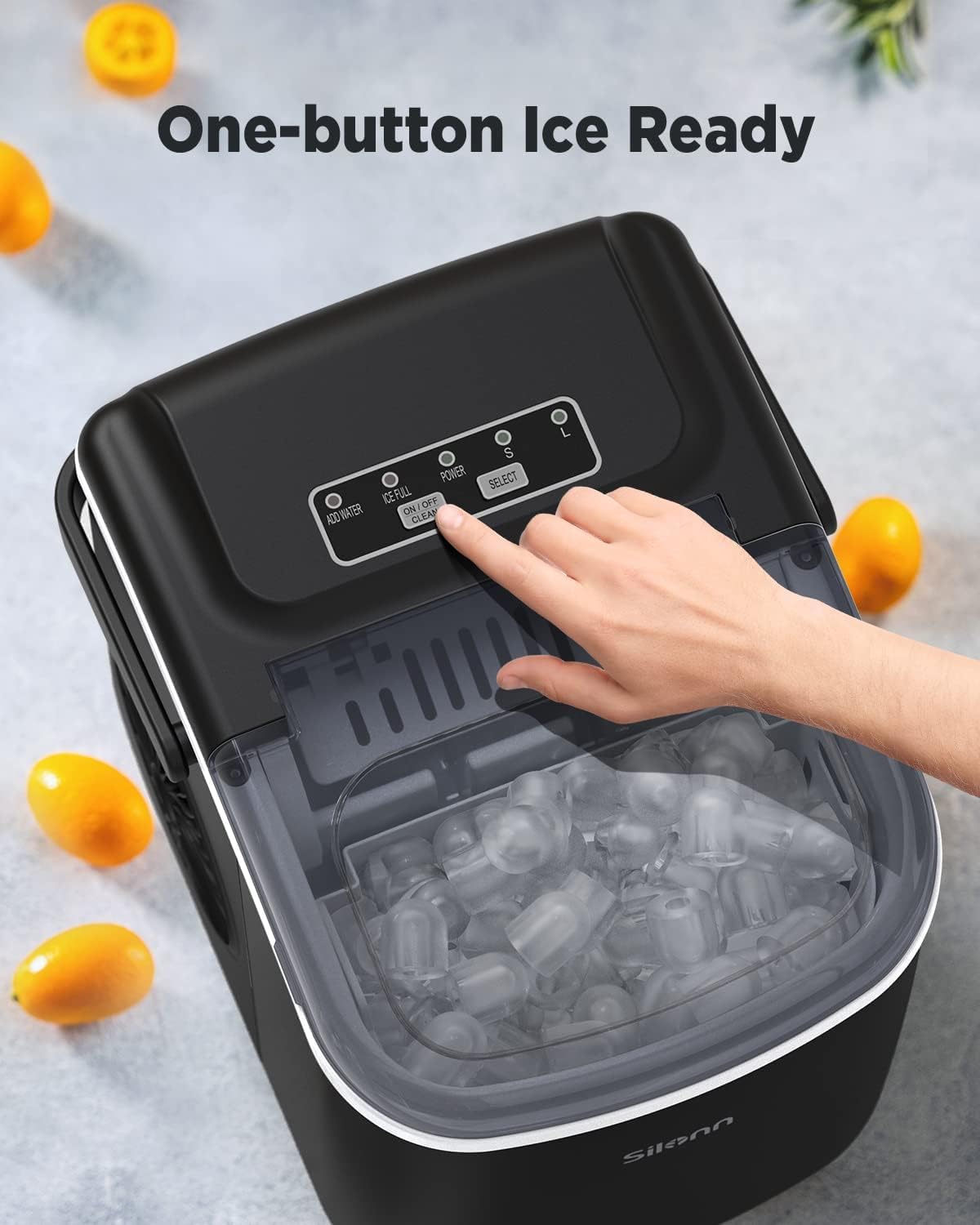 Countertop Ice Maker with Ice Scoop and Basket, Black R1737