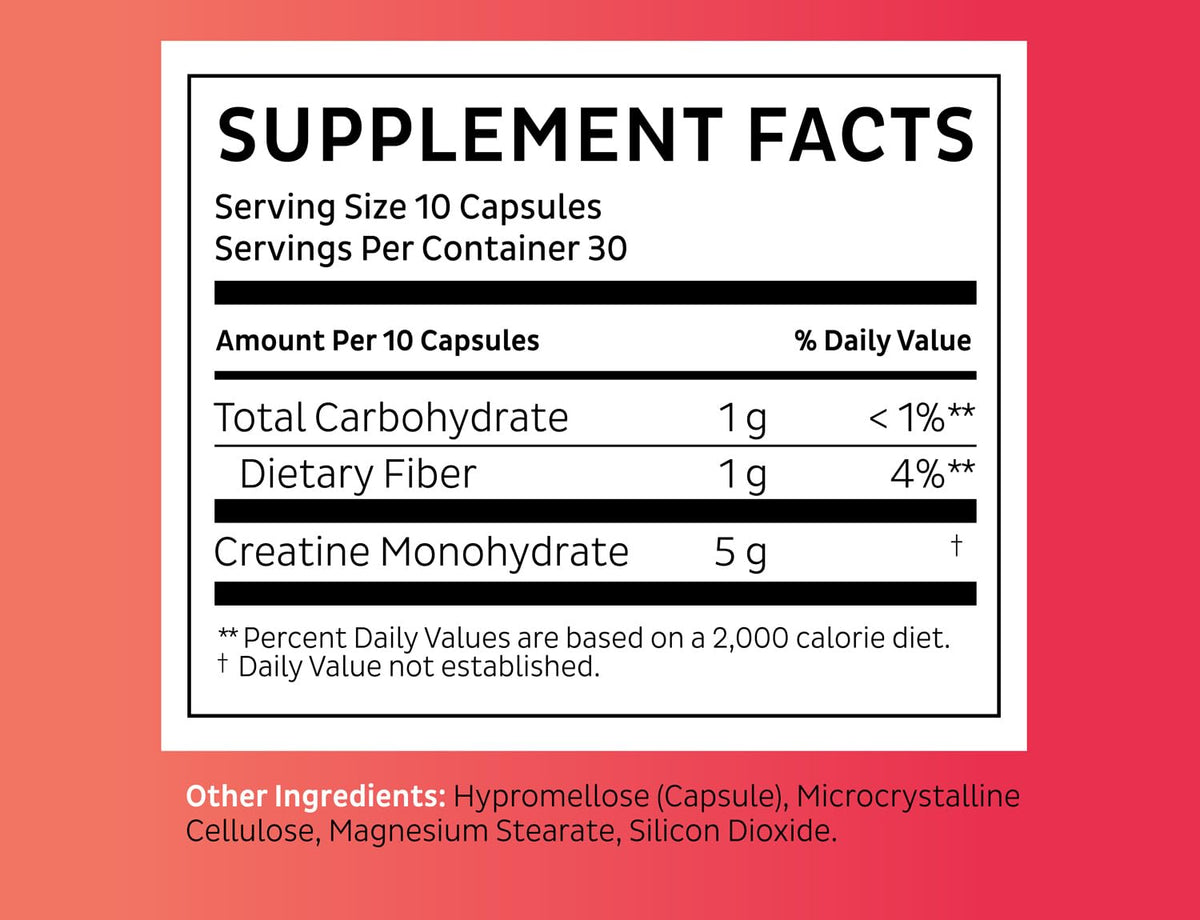 Micronized Creatine Monohydrate 5000mg 300 Capsules P1830