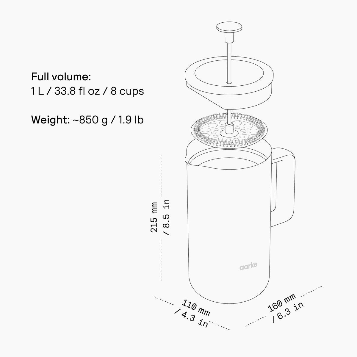 Stainless Steel Insulated Coffee Press J996