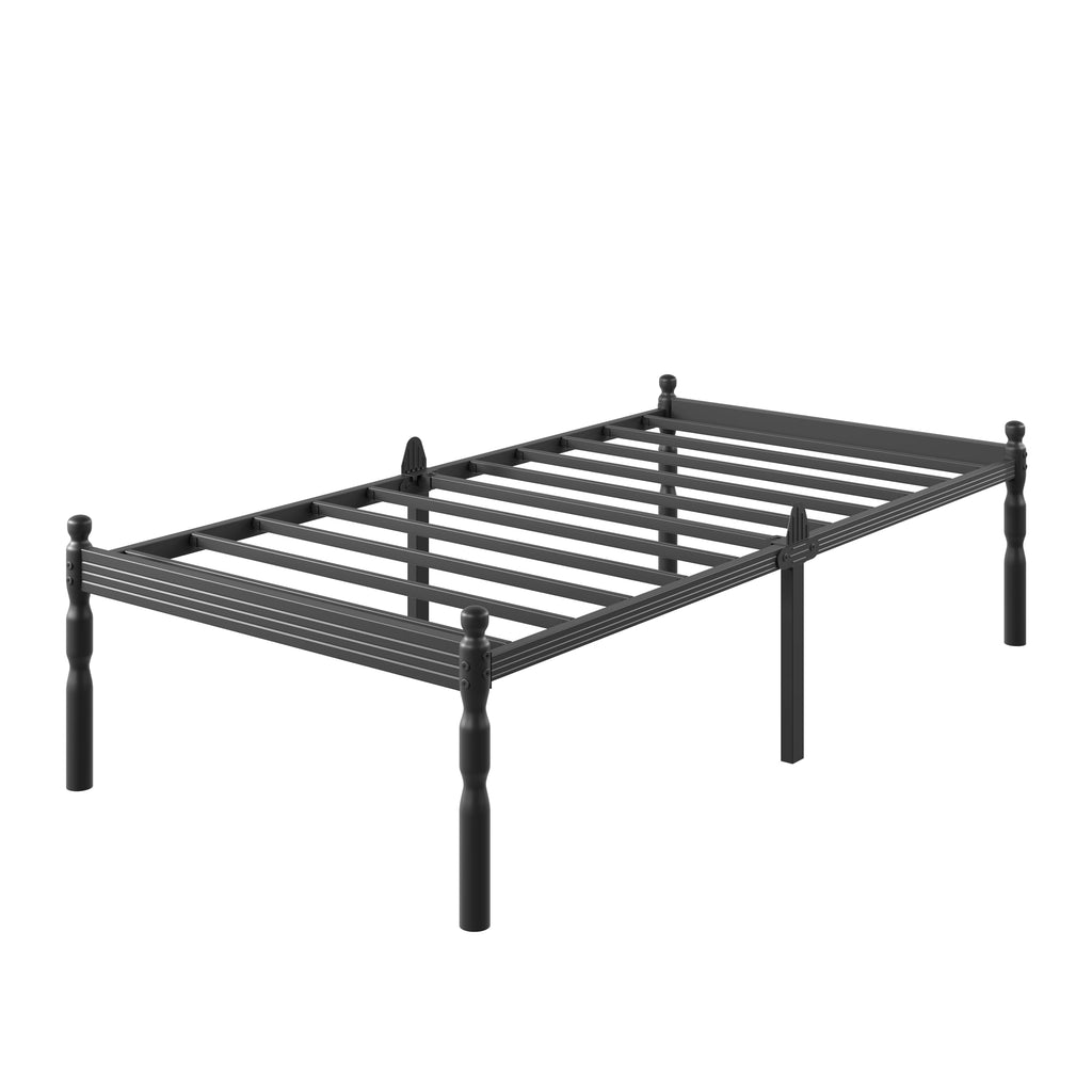 Twin XL Size 18" Black Metal Bed Frame with Storage E95268