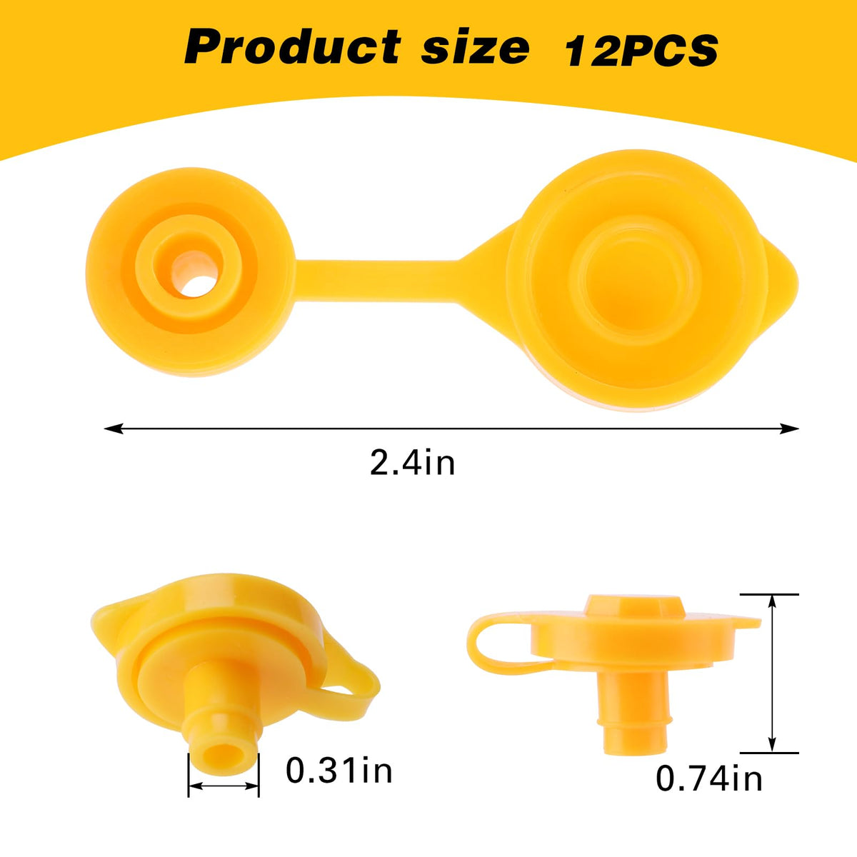 Yellow Plastic Gas Can Vent Caps V665