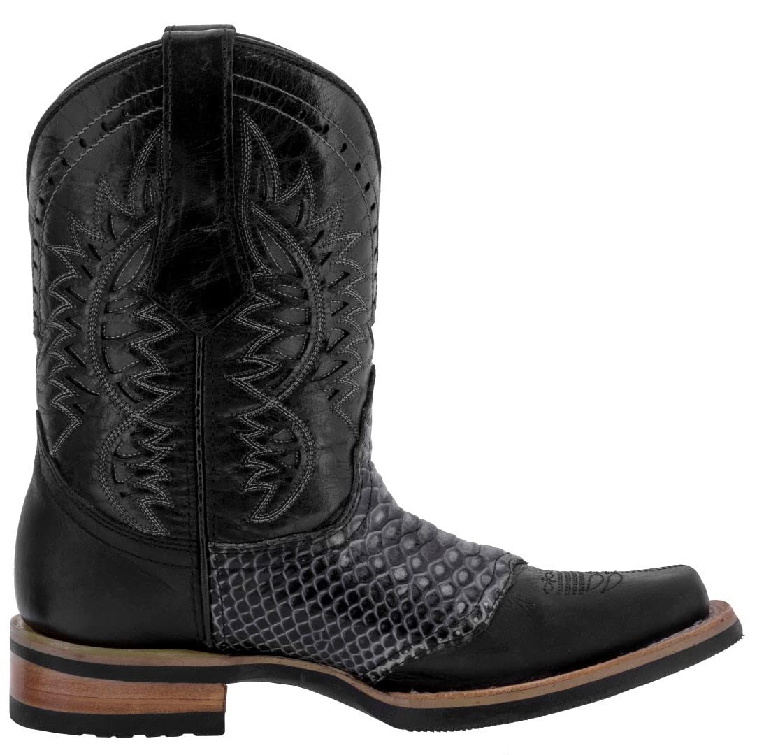 Black Leather Cowboy Boots W578866
