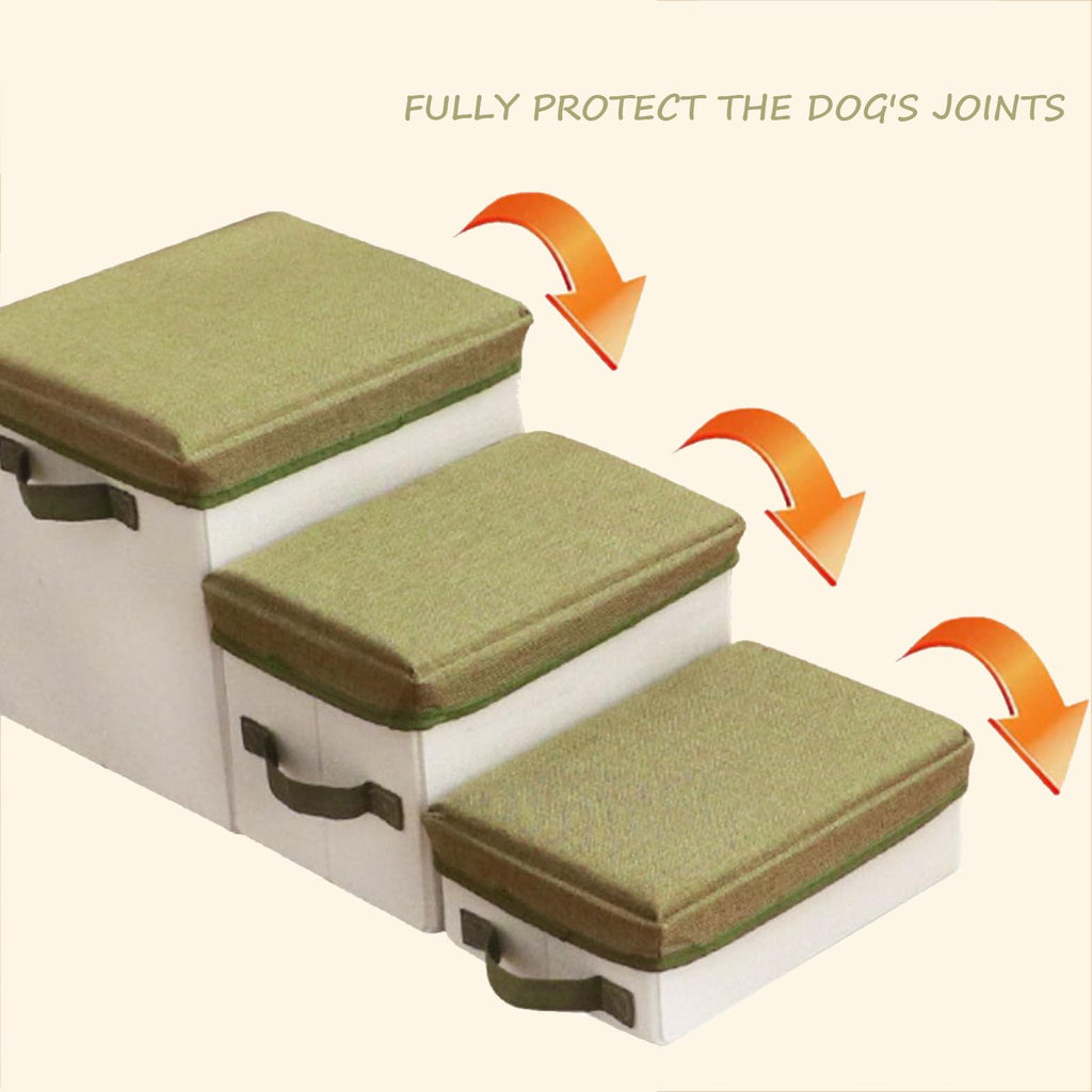 3 Step Foldable Non-Slip Dog Stairs with Storage F259