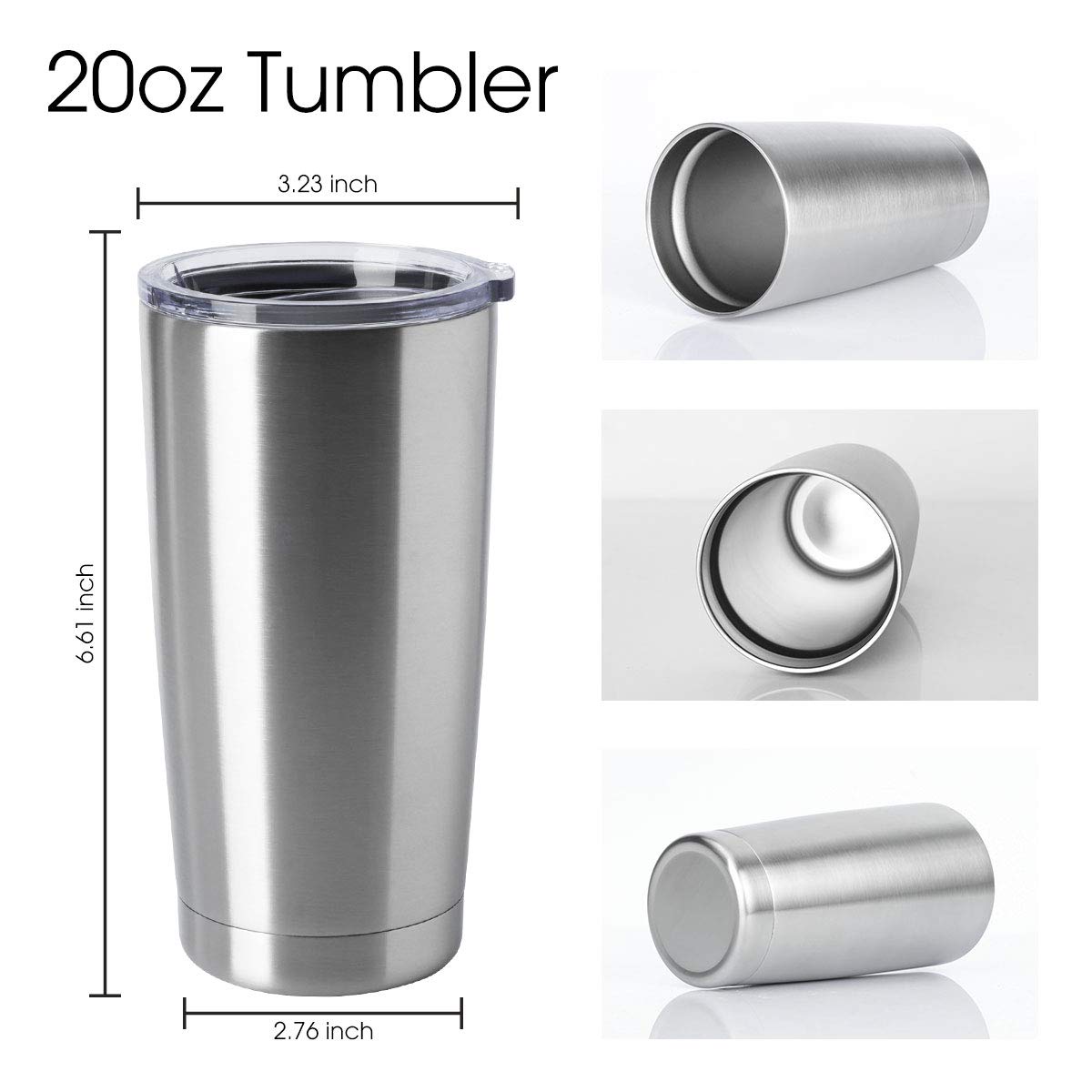20oz Stainless Steel Insulated Tumblers with Lid Pack E322498