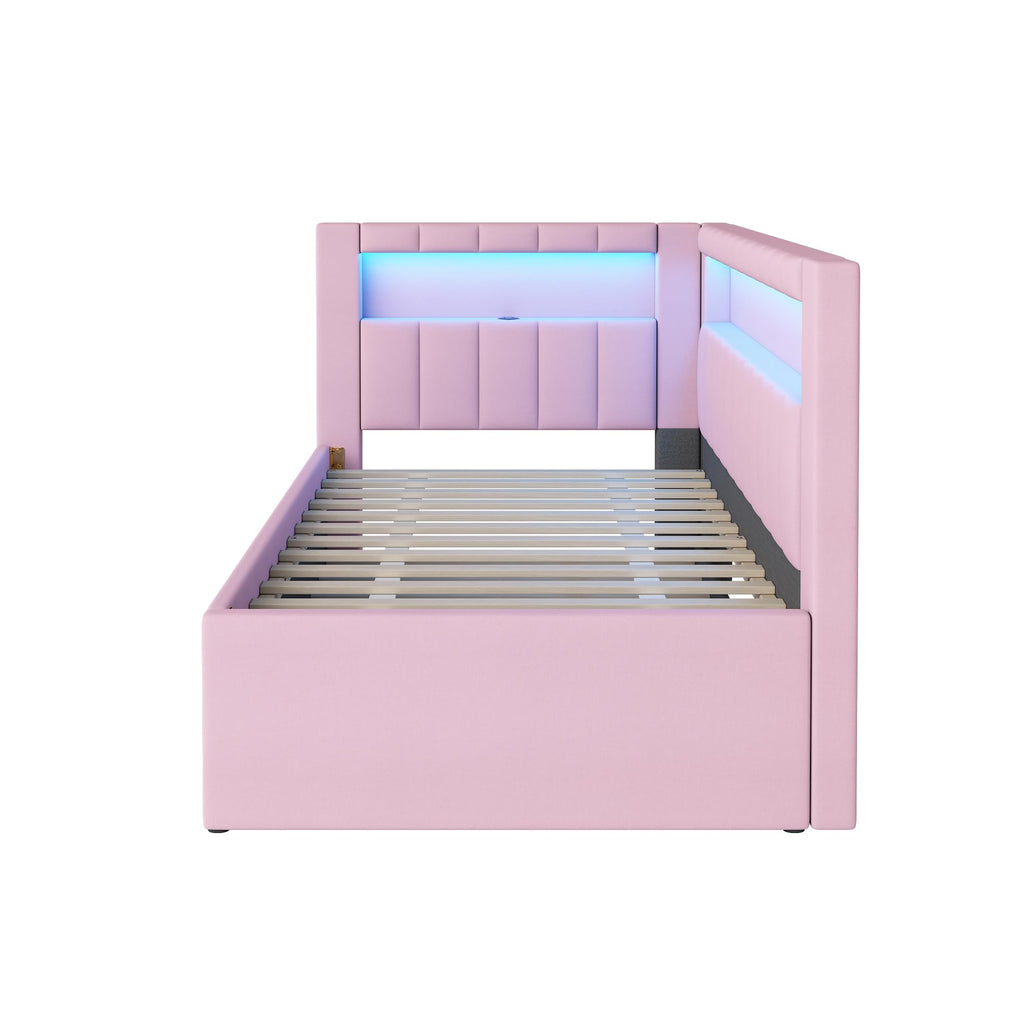 Pink Twin Size Daybed with Trundle D939