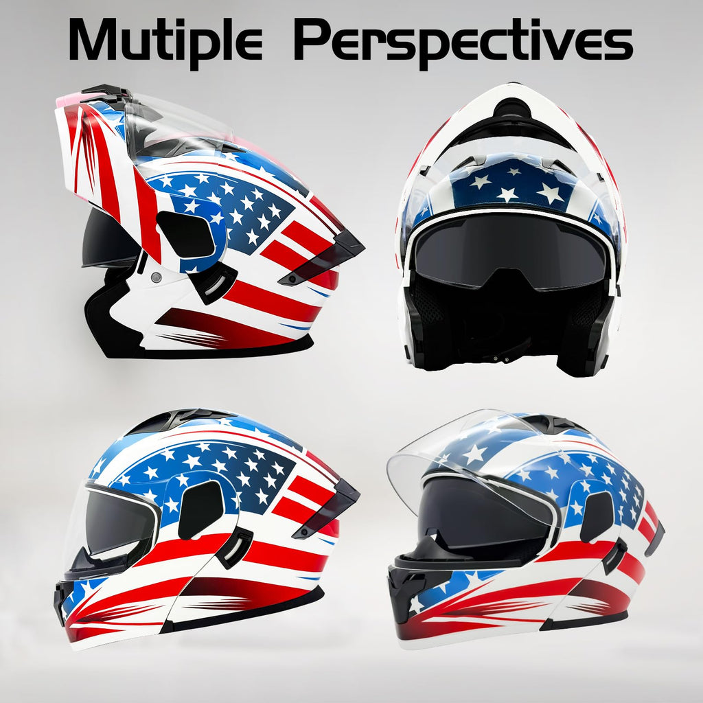 DOT Approved Dual Visor Full Face Motorcycle Helmet K3163