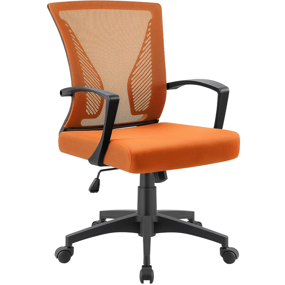 Orange Mid Back Mesh Ergonomic Office Chair with Armrest L1687