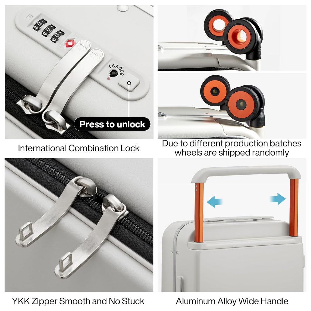 20 Inch Carry On Luggage Aluminum Frame Spinner Wheels X457701
