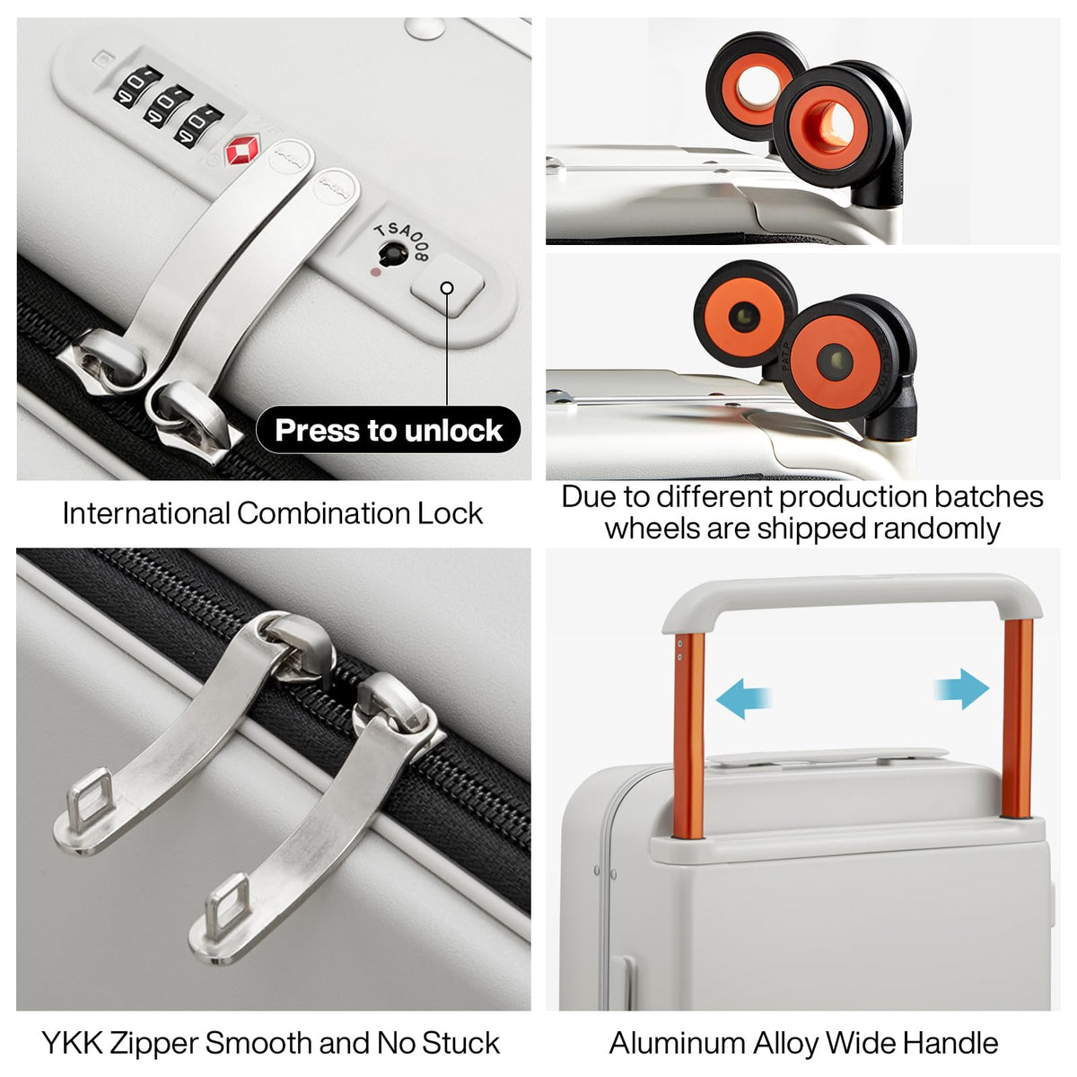 20 Inch Carry On Luggage Aluminum Frame Spinner Wheels X457701