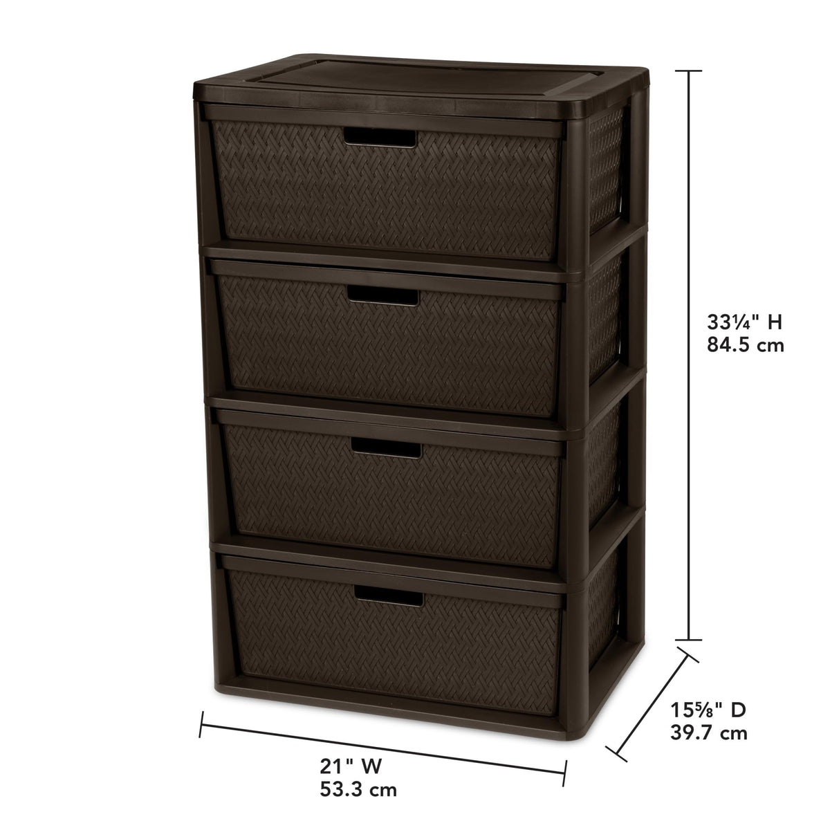 Brown 4-Drawer Storage Tower S36497