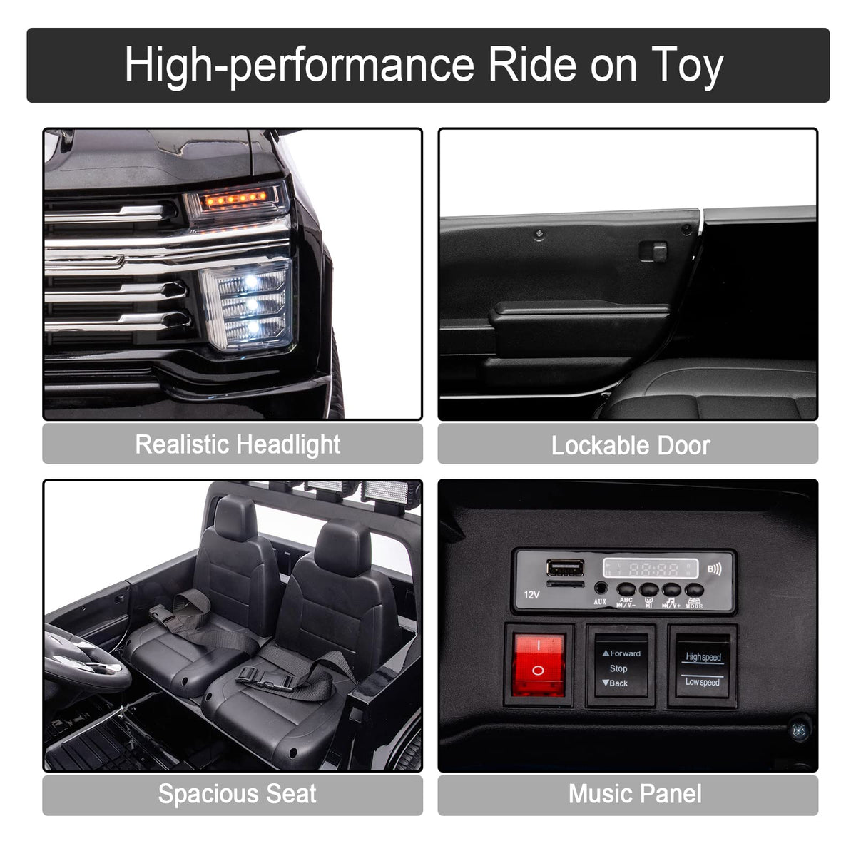 Black 2 Seats 24V Ride on Car X615164