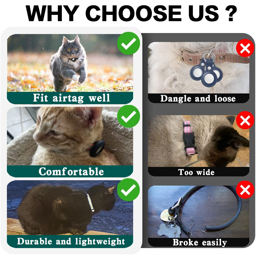 Breakaway Reflective Cat Collar with Air Tag Holder T1549