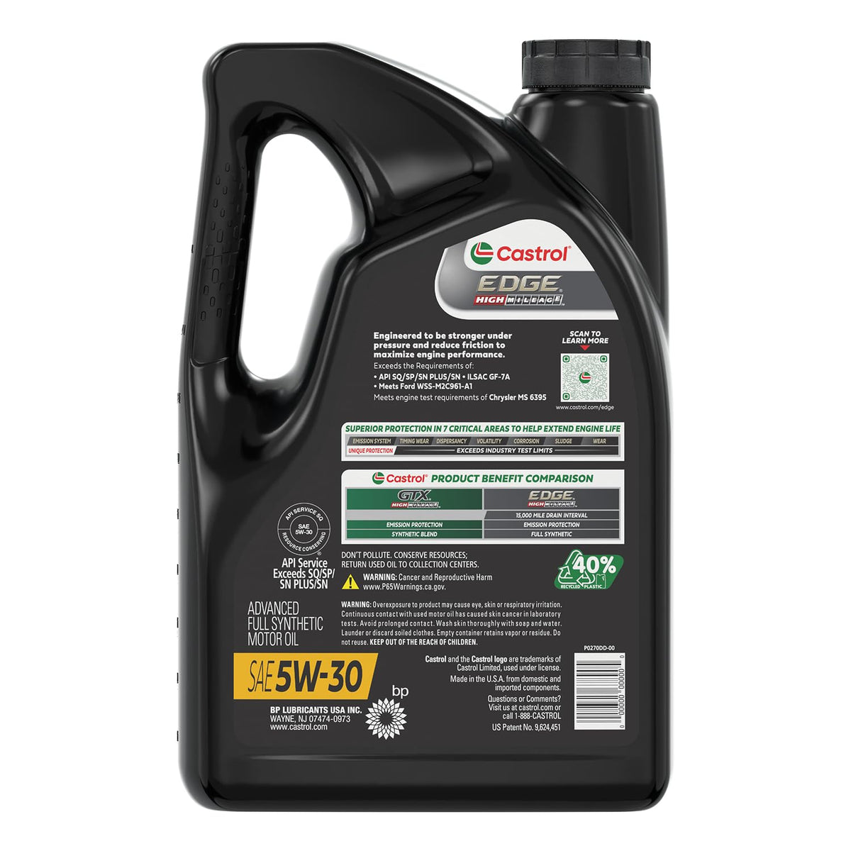 5W-30 Full Synthetic Motor Oil, 5 Quarts G21261