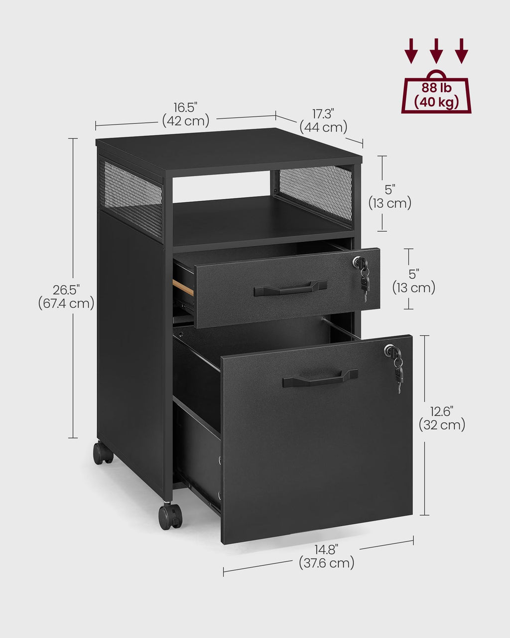 2 Drawer File Cabinet with Lock Y50914